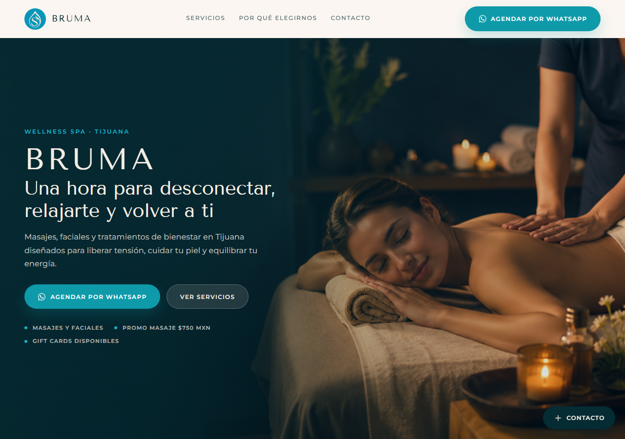 Ámbar Wellness Spa — vista previa del sitio