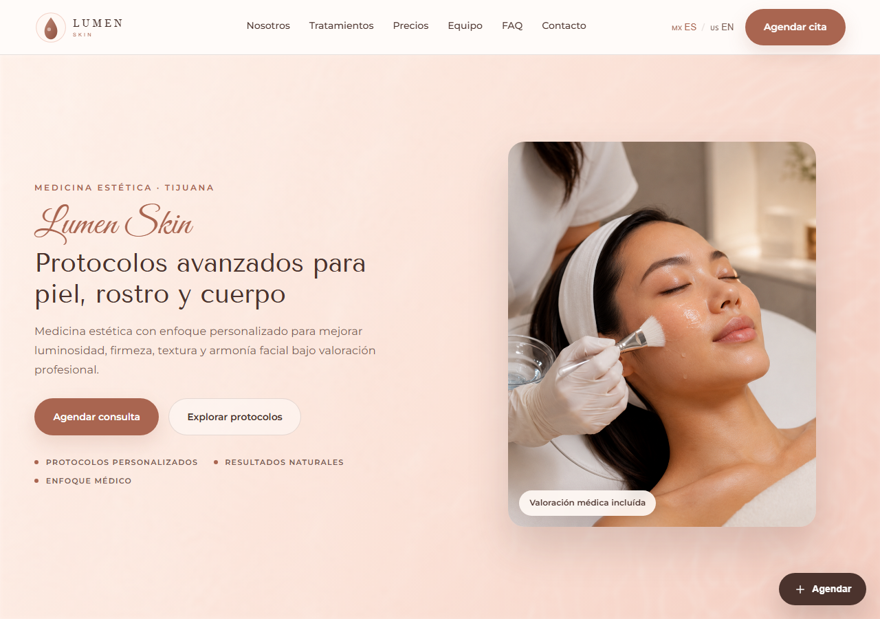 Élixir Medical Spa — vista previa del sitio